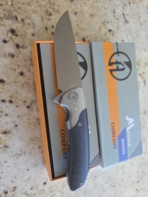 Maxace Discontunued Goliath 2.0 Damascus, Carbon Fiber, CPM-S90v