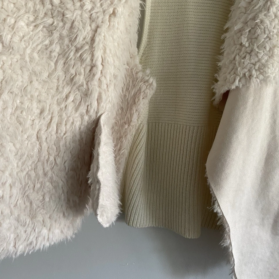 Chaleco de piel sintética INC International Concepts para mujer talla mediana grande crema marfil Foto 4 de 4