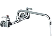 Wall Mount Faucet 8” center with 12 In Swivel Spout. Commercial Sink Kitchen