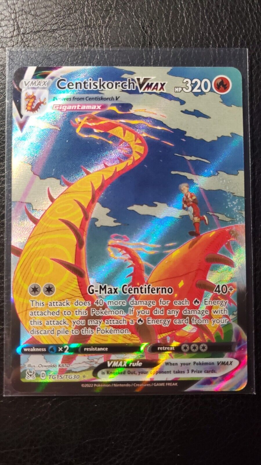 2022 POKEMON SWORD SHIELD LOST ORIGIN FA CENTISKORCH VMAX #TG15