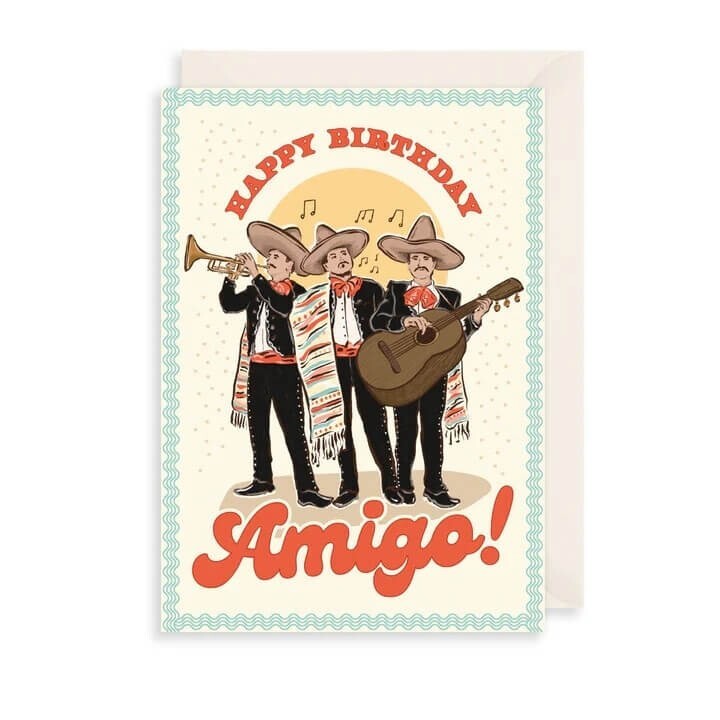 Amigo Friend Birthday Card Mexican Band - Stylish Howdy Design Greeting Card