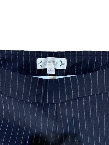 Nanette Lepore Womens Pants Size 6 Navy Pinstripe Pull On Skinny Ankle 29x26 - Picture 4 of 14