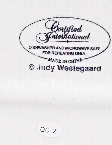 Herbst Kürbis Teller Judy Westegaard zertifiziert international 8 1/2" Quadrat Neu mit Etikett - Bild 5 von 5