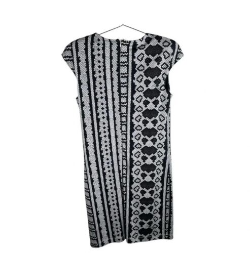 Just Cavalli Black And White Printed Short Sleeve Knee Length Dress US Size 8 - Picture 2 of 7
