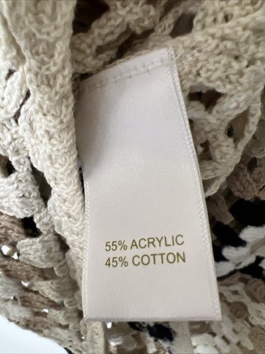 House Of Harlow Women’s dress Crochet Cream Black Round Neck Sz M Sleeveless NWT - Picture 6 of 9