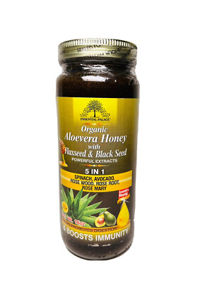 Organic ALOE VERA HONEY With FLAXSEED & BLACK SEED By Essential Palace, 5  In 1 | eBay