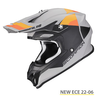 Helm Scorpion VX-16 Evo Luft Spectrum Grau Matt Orange New 2023