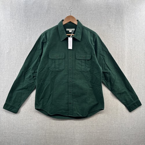 NEW Outerknown Chamois Shirt Large Green Long Sleeve Button Up Blanket Outdoor