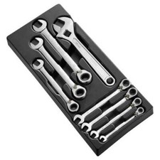 Image of Expert by Facom 7 Piece Ratchet Combination Spanner Set in Tray Module