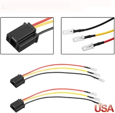 2x H4 9003 Wiring Harness Wire Sockets H4 to 3 Pin Adapter for 5x7 4x6 Headlight