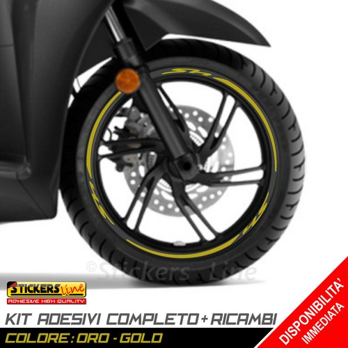 Adesivi Cerchi Honda Sh 125 150 300 Strisce Adesive Ruote Colore Oro Racing 2 Ebay