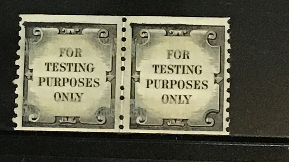 STAMPS US SCOTT TD107 d or e Line Pair FOR TESTING PURPOSES ONLY