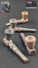 4" Tobacco Smoking Pipe Herb Bowl Stone Hand Pipes + 5 Free Screens 002