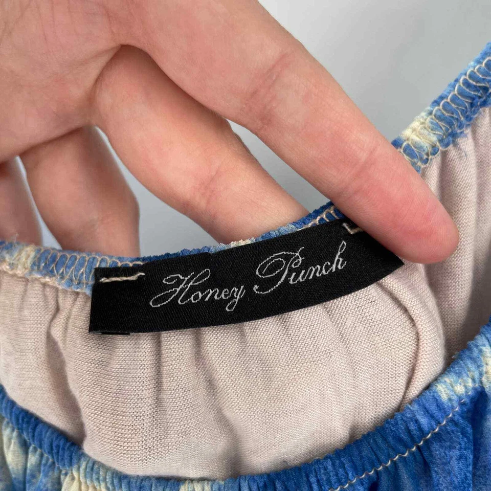 Mameluco de manga larga a rayas Honey Punch Tie Dye azul Foto 2 de 4