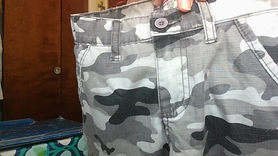 IMPRESIONANTE! ¡7 bolsillos! Pantalones Cortos Camuflados Gris/Negro 4 Niños Vintage y Carga GS115 Egipto Foto 2 de 4