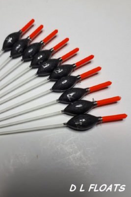 5x `DL` HAND MADE POLE FLOATS `POWER RUGBY` 0,5g Margin, Mudline, Shallow. Rot