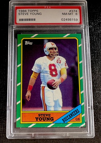 PSA 8 1986 Topps Steve Young Rookie Card RC 374 HOF NM MT Tampa Bay 