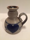 1983 Rowe Pottery Works Oil Lamp, 5 1/4" Tall, Salt Glazed w/ Heart Design