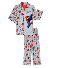 Spiderman Boys PJS Pajama Set 2-Piece Size 4-12 Collar Sleepwear NWT Great Gift