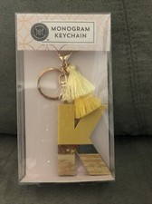 Modern Expressions Monogramed K Key chain Yellow Tassel Brand New