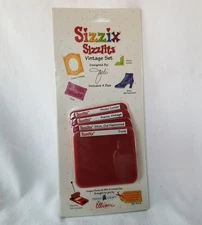 Sizzix Sizzlits Vintage Set 4 Dies Photo Corner Frame Old Fashioned Shoe Trunk