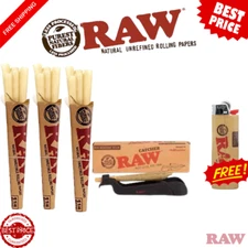 RAW  Pre-Rolled Cones 3-Pack (1 1/4 Size) RAW Ash Catcher V2 | 6 Cones per Pack