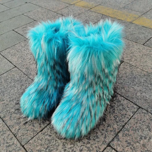 Bota de Piel Mongolia Fábrica Invierno Damas Caliente Zapatos para Nieve Botas de Piel Sintética Bota Larga - Imagen 44 de 47
