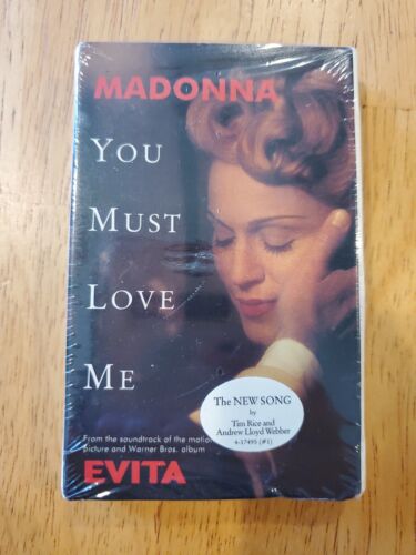 MADONNA You Must Love Me CASSETTE TAPE SINGLE Evita 1996 Rainbow High SEALED - Afbeelding 1 van 7