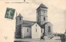Old postcard 19 CHAMBOULIVE L'EGLISE