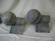 VTG Set of 2 Galvanized Roof Ridge Ball End Cap Finial 3 1/2 inch Diameter