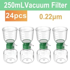24x LAB 250mL/500mL Bottle Top Vacuum Filter Units 0.22um PES Membrane 45mm Neck