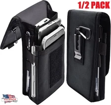 1/2 PACK Vertical Cell Phone Holster Pouch Wallet Case With Belt Clip For iPhone