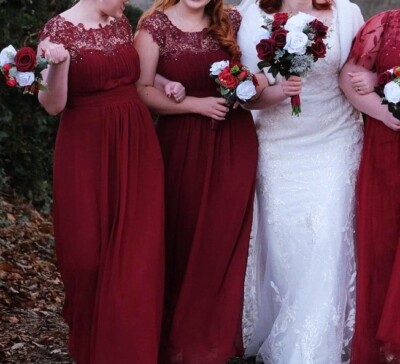Elegant Maxi Long Lace Cap Sleeve Bridesmaid Dress Size 2XL | eBay UK