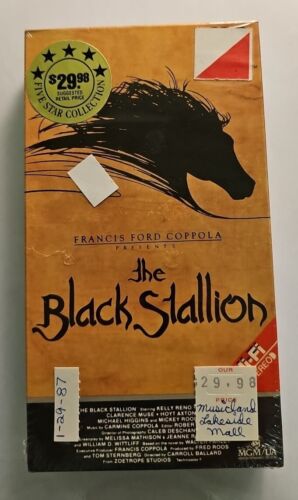 The Black Stallion VHS SEALED Watermarks Five Star Sticker Coppola NO BARCODE  - Afbeelding 1 van 12
