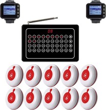 Restaurant Table Call System for 1 Display 2 watch receiver 10 Waterproof Button