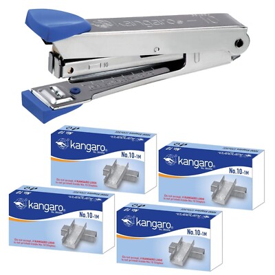 Kangaro 10 No Stainless Stapler With 4 Box (4000 Pin) Kangaro Stapler Free Ship