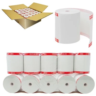 STAR 50 CORELESS 3 1/8" x 230' THERMAL PRINTER POS RECEIPT PAPER NEW ROLLS RED BORDER