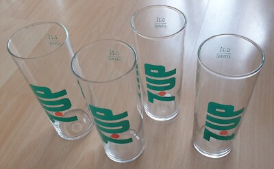 * 4 coole 7up Gläser / aus den 70'ger Jahren / Vintage / 0,2L / 14 cm hoch *