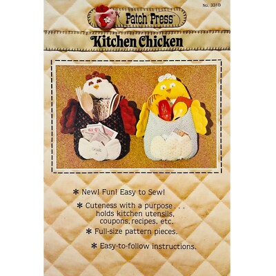 Kitchen Chicken PATTERN 331B by Kathie Dixon and KDs Creations for Patch Press