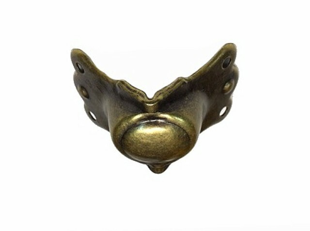 Trunk Corners or Feet Tool Chests Heavy metal Antique Brass Plated Made in USA  