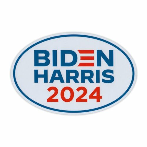 Aimant de campagne ovale, logo Joe Biden Kamala Harris 2024, aimant 6" x 4" - Photo 1/3