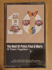 Peter,Paul and Mary Audio Cassette,"The Best of 10Years Together",1970WarnerBros