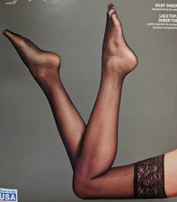 4 Pair Lace Top Thigh High Silky Sheer Leg slightly imperfect All Sizes