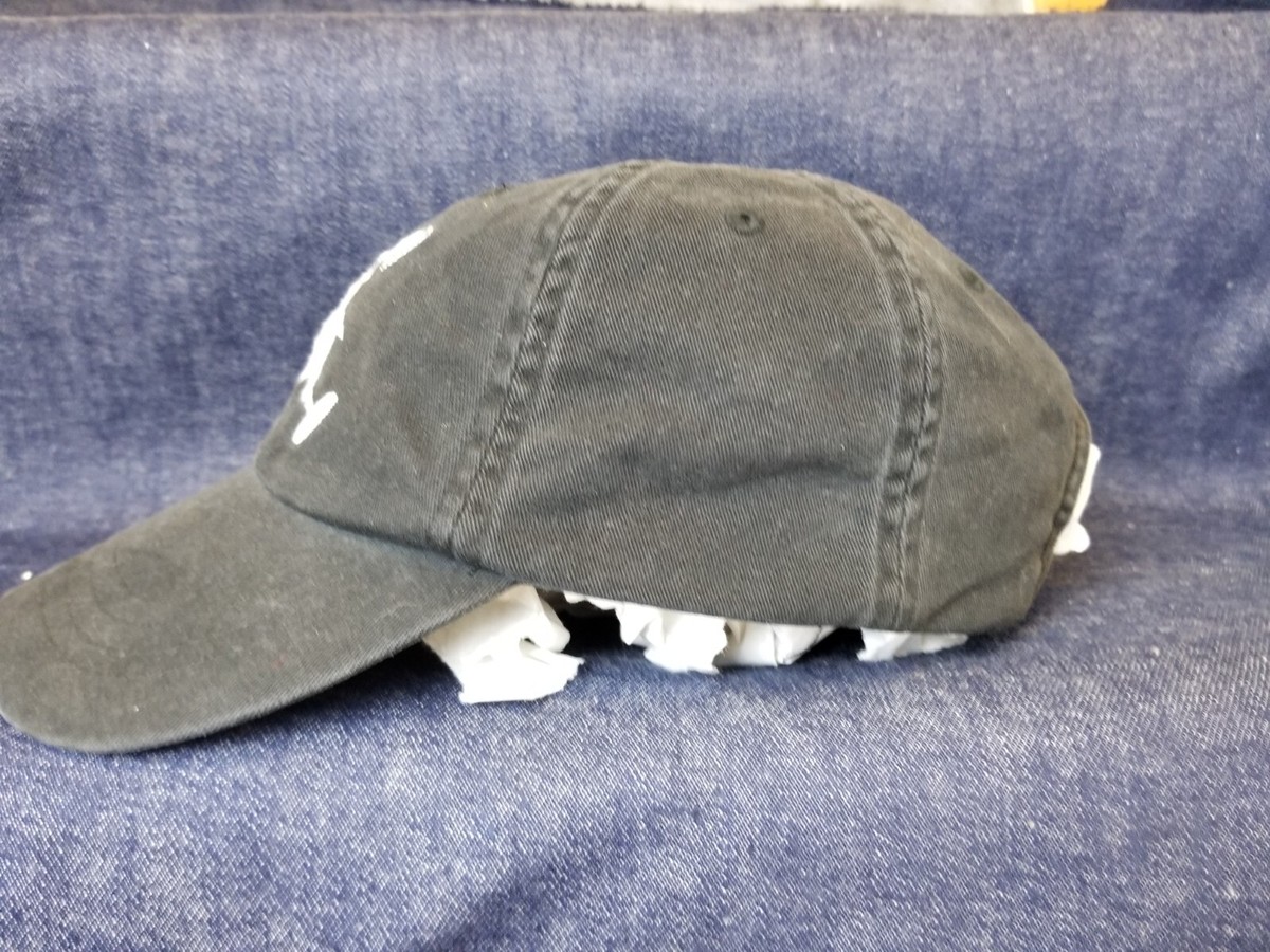 VINTAGE 90' RALPH LAUREN POLO HORSES BLACK HAT SZ ONE SIZE