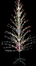 6 FT Lighted Cascade Outdoor Christmas Tree Multi Lights New