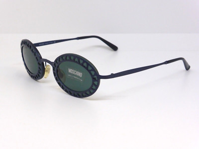 Vintage MOSCHINO Sonnenbrille M 3089-S Col. 642-S/71 Blue Hearts mit grüner Linse