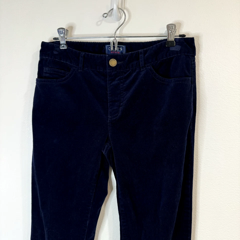 Pantalones de Pana Chaps Ralph Lauren Talla 4/Pequeño Azul Marino Corte Bootcut Bajo tiro medio Foto 2 de 4