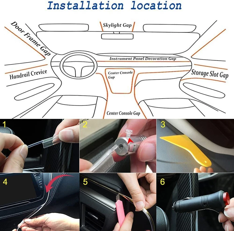 6M RGB LED Strip APP Music Control Atmosphere Interior Ambient Lights Lamp - Image 4 of 4