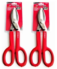 2 ATE PRO 12" UTILTY TIN SNIP SHEET METAL ROOFING SHEARS SCISSORS LINOLEUM 30145