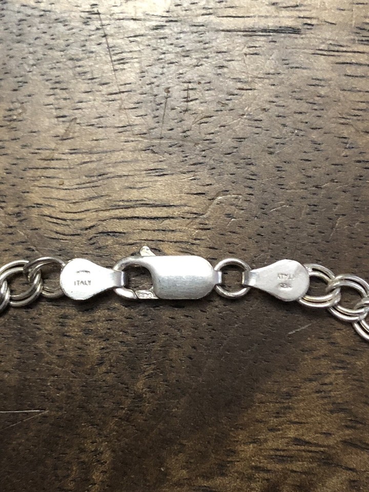 Italian 925 Silver Bracelet 5mm Diamond-Cut Cuban Link Curb Made In Italy 8.0 - Foto 2